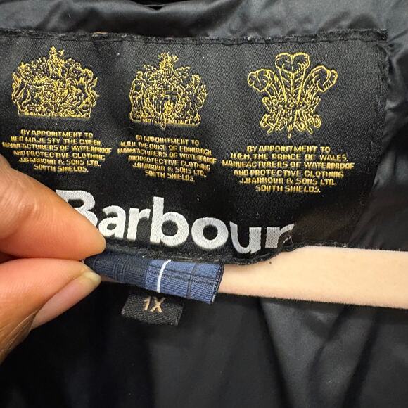 Barbour Coat Orchy Hooded Quilted Navy Winter Puffer Coat Women’s Plus Size 1X - Picture 7 of 12